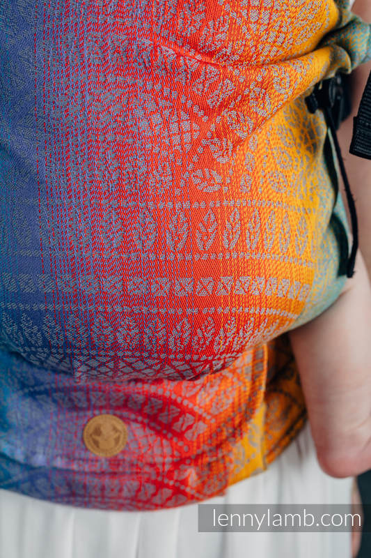 Nosidełko LennyUpGrade z tkaniny żakardowej 100% bawełna , rozmiar standard - PAWI OGON - ZACHÓD SŁOŃCA  #babywearing