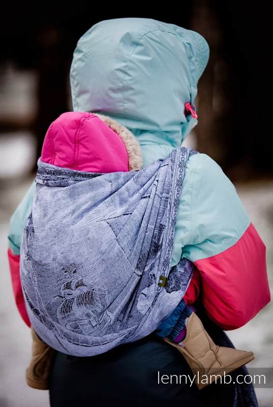 Żakardowa chusta do noszenia dzieci, 100% bawełna - GALEONY GRANAT Z BIELĄ - rozmiar S (drugi gatunek) #babywearing