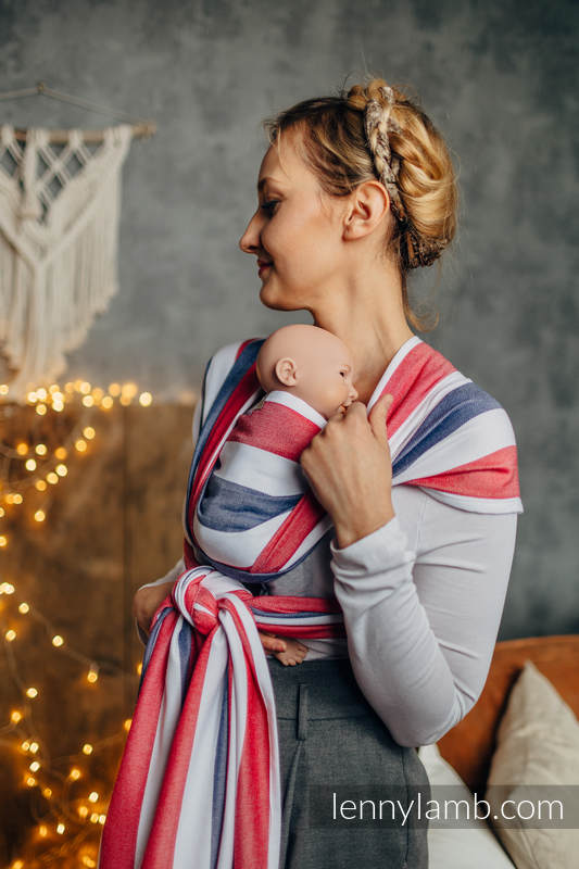 Baby sling for babies with low birthweight, Broken Twill Weave (bamboo + cotton) - MARINE - size XS #babywearing