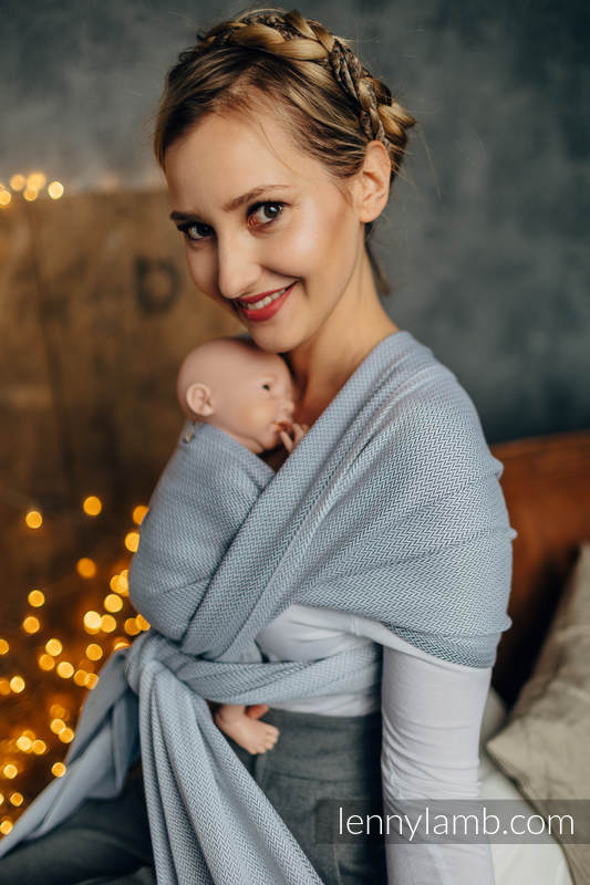 Baby sling for babies with low birthweighty, Herringbone Weave (100% cotton) - LITTLE HERRINGBONE GREY - size XS #babywearing
