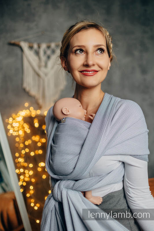 Baby sling for babies with low birthweight, Herringbone Weave (100% cotton) - LITTLE HERRINGBONE GREY - size M #babywearing