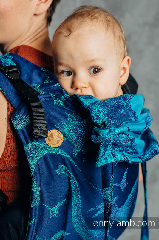 Nosidło Klamrowe ONBUHIMO z tkaniny żakardowej (100% bawełna), rozmiar Standard - PARK JURAJSKI - EWOLUCJA #babywearing