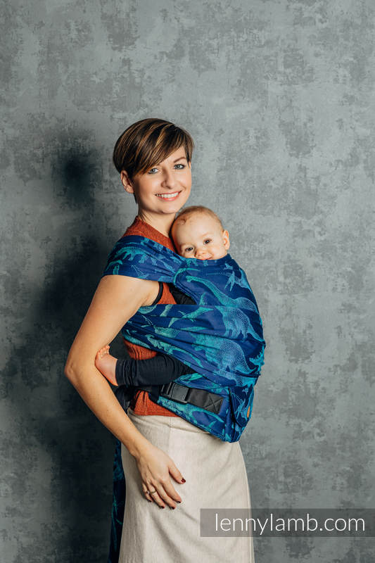 Porte-bébé LennyHybrid Half Buclke, taille standard, jacquard, 100% coton - JURASSIC PARK - EVOLUTION #babywearing