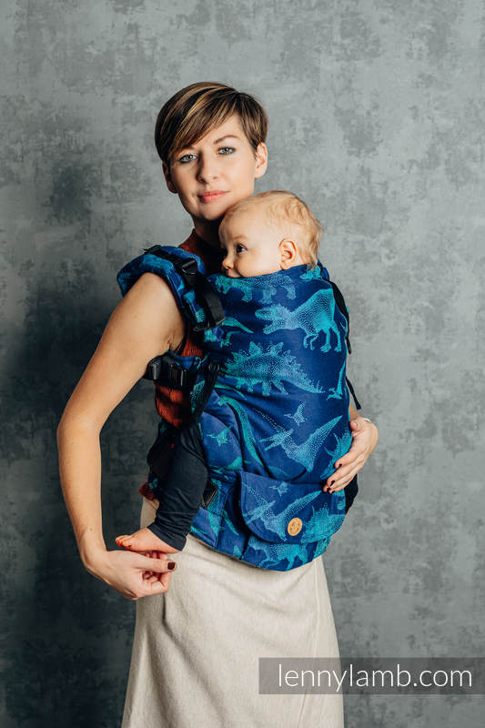 Nosidełko LennyUpGrade z tkaniny żakardowej 100% bawełna , rozmiar standard - PARK JURAJSKI - EWOLUCJA #babywearing