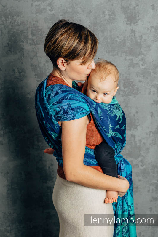 Żakardowa chusta do noszenia dzieci, 100% bawełna - PARK JURAJSKI - EWOLUCJA - rozmiar L (drugi gatunek) #babywearing