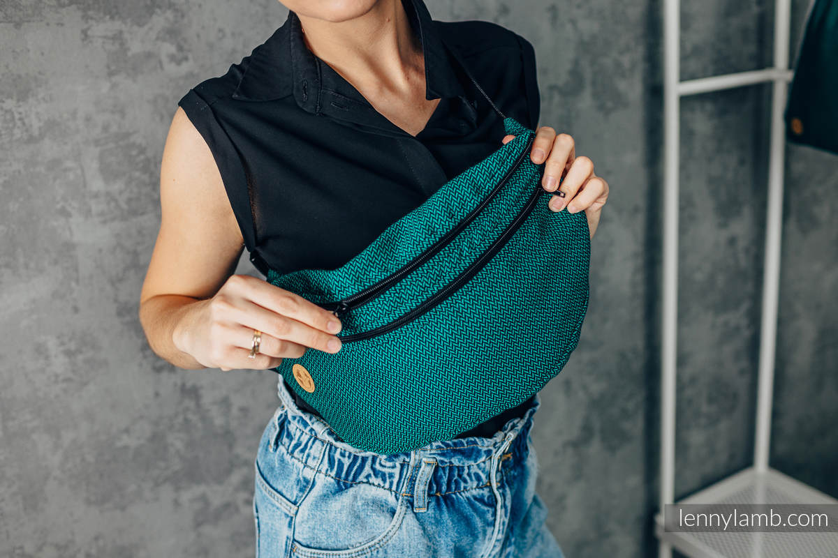 Riñonera hecha de tejido de fular, talla grande (100% algodón) - EMERALD  #babywearing