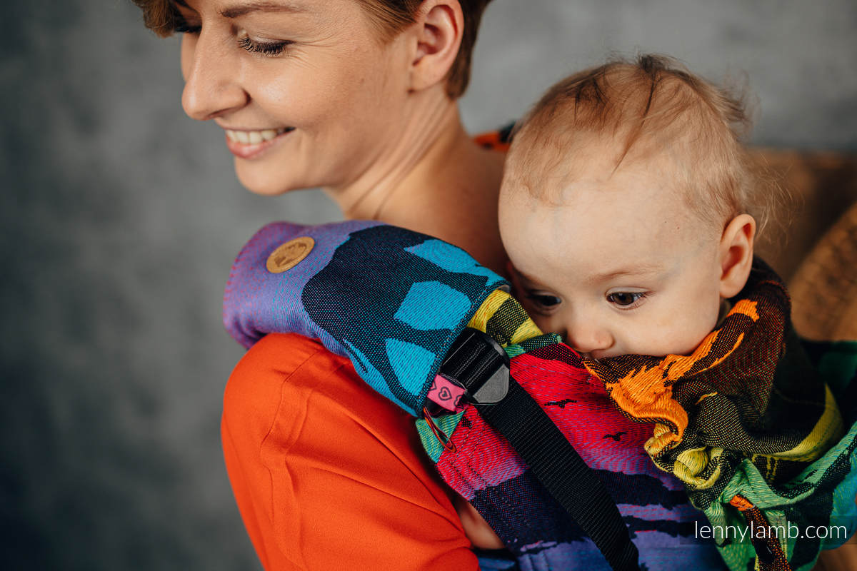 Ensemble protège bretelles et sangles pour capuche (60% coton, 40% polyester) - RAINBOW SAFARI 2.0  #babywearing