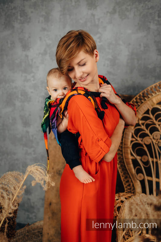 Lenny Buckle Onbuhimo baby carrier, standard size, jacquard weave (100% cotton) - RAINBOW SAFARI 2.0 (grade B) #babywearing