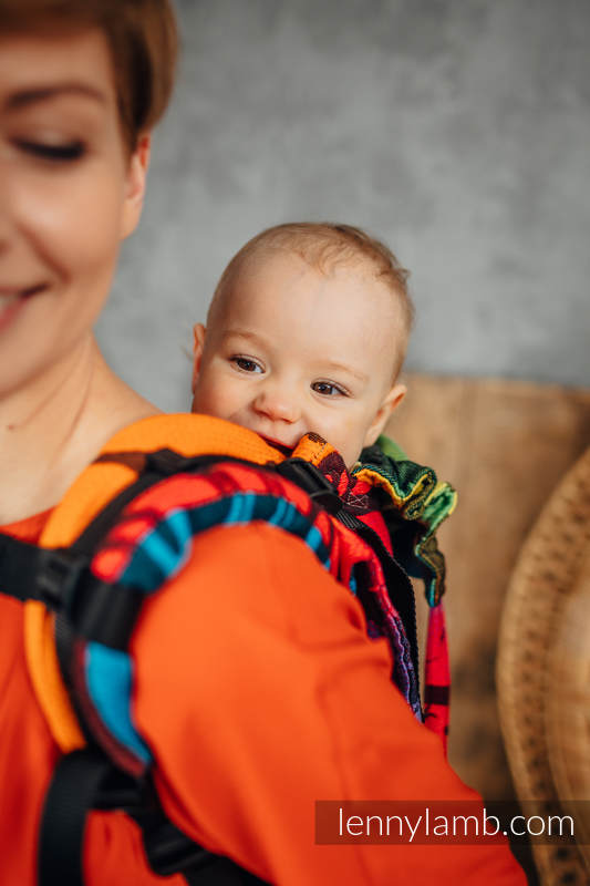 Lenny Buckle Onbuhimo baby carrier, standard size, jacquard weave (100% cotton) - RAINBOW SAFARI 2.0 #babywearing