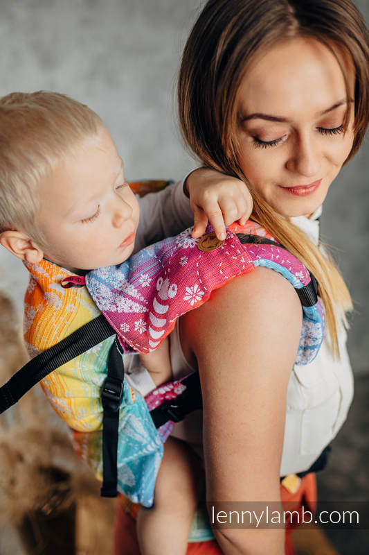 Drool Pads & Reach Straps Set, (60% cotton, 40% polyester) - DRAGONFLY RAINBOW #babywearing