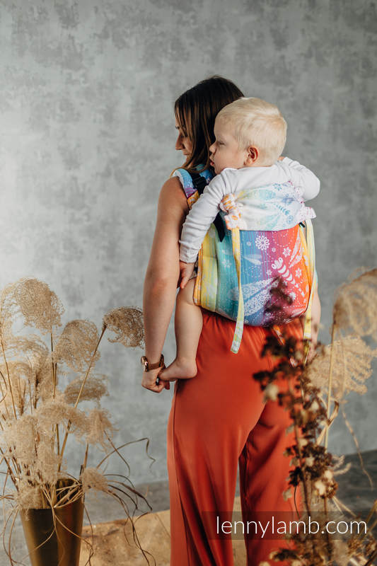 Onbuhimo de Lenny, taille standard, jacquard (100 % coton) - DRAGONFLY RAINBOW #babywearing