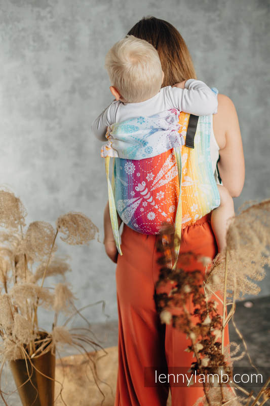Onbuhimo de Lenny, taille standard, jacquard (100 % coton) - DRAGONFLY RAINBOW #babywearing