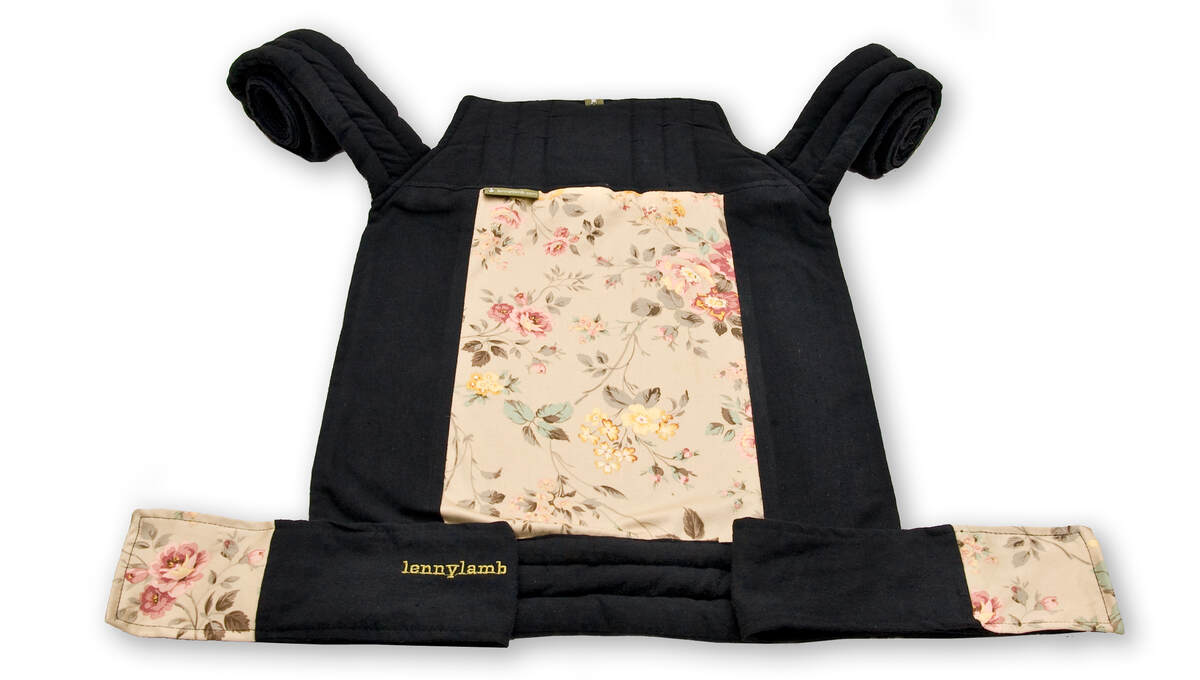 Nosidełko dla dzieci MEI-TAI, bawełna/len, czarne #babywearing