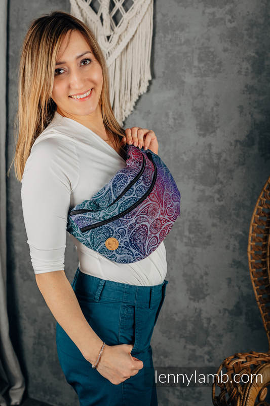 Riñonera hecha de tejido de fular, talla grande (100% algodón) - PAISLEY - KINGDOM  #babywearing