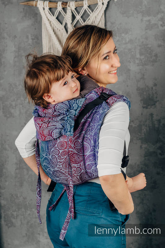 Lenny Buckle Onbuhimo baby carrier, standard size, jacquard weave (100% cotton) - PAISLEY - KINGDOM  #babywearing