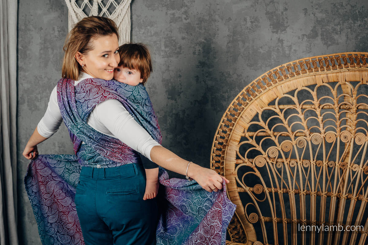 Żakardowa chusta do noszenia dzieci, bawełna - PAISLEY - KINGDOM - rozmiar XL #babywearing