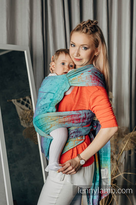 LennyHybrid Half Buckle Carrier, Standard Size, jacquard weave 100% cotton - SYMPHONY - DAYDREAM #babywearing