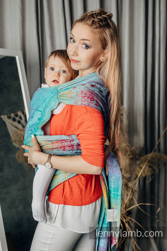 LennyHybrid Half Buckle Carrier, Standard Size, jacquard weave 100% cotton - SYMPHONY - DAYDREAM #babywearing
