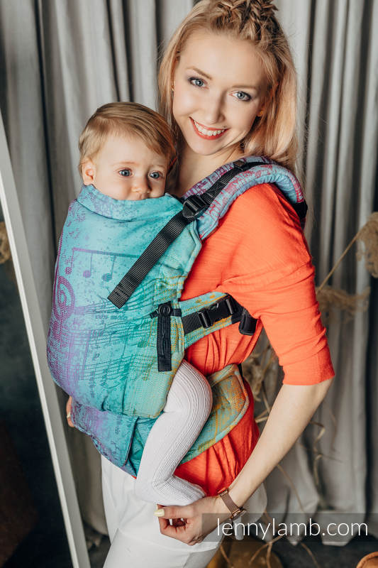 Mochila LennyUpGrade, talla estándar, tejido jaqurad 100% algodón - SYMPHONY - DAYDREAM #babywearing