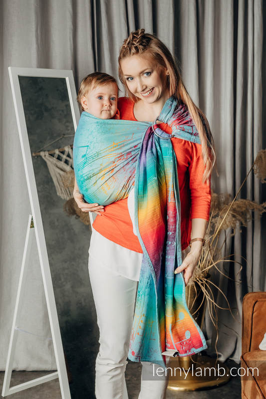 Chusta kółkowa, splot żakardowy, ramię bez zakładek (100% bawełna) - SYMFONIA - DAYDREAM - standard 1.8m #babywearing