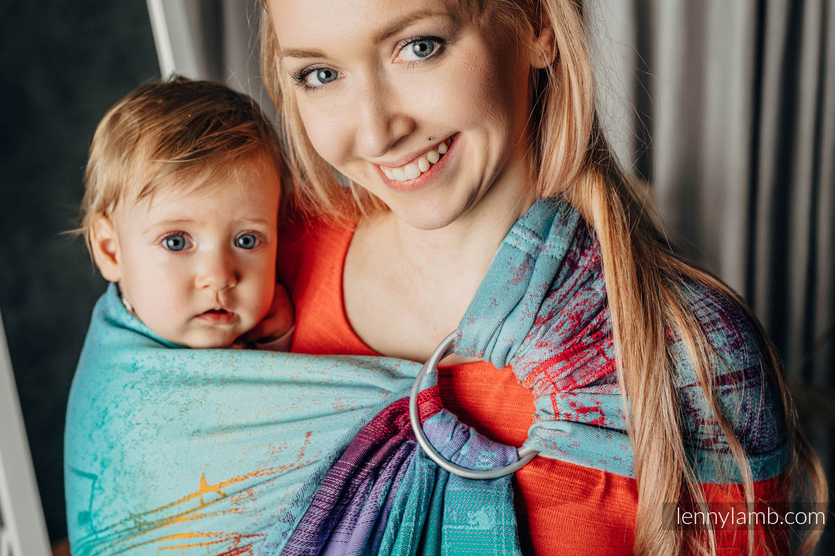 Ringsling, Jacquard Weave (100% cotton), with gathered shoulder - SYMPHONY - DAYDREAM - standard 1.8m #babywearing