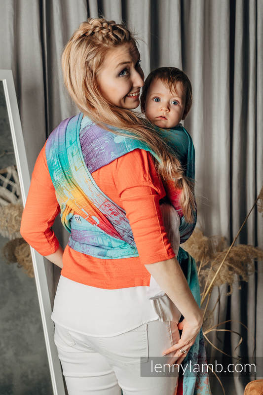 Żakardowa chusta do noszenia dzieci, bawełna - SYMFONIA - DAYDREAM - rozmiar XS #babywearing