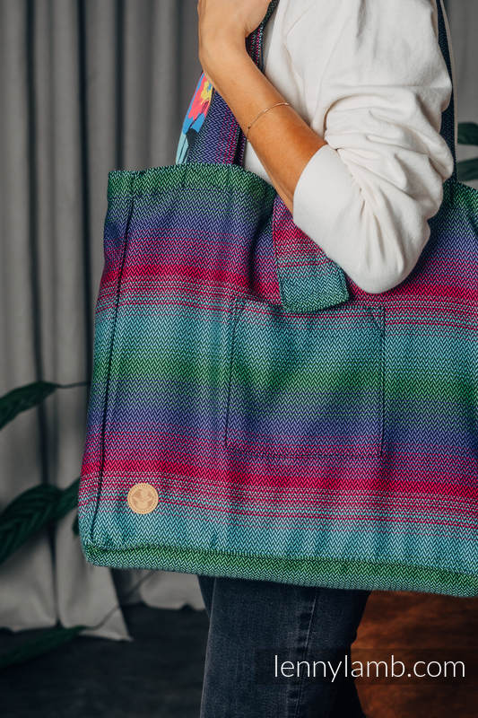 Shoulder bag made of wrap fabric (100% cotton) - LITTLE HERRINGBONE IMPRESSION DARK - standard size 37cmx37cm #babywearing