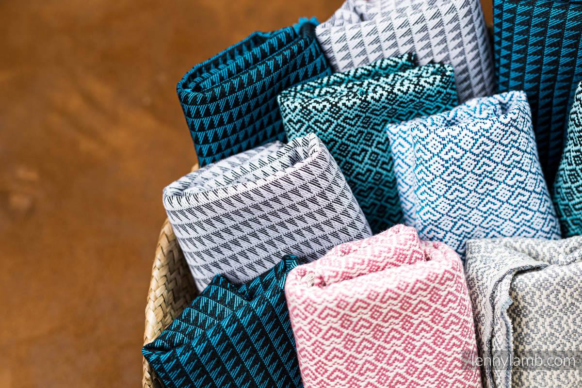 Skrawki materiałów chustowych - tkaniny żakardowe z Kolekcji Basic #babywearing