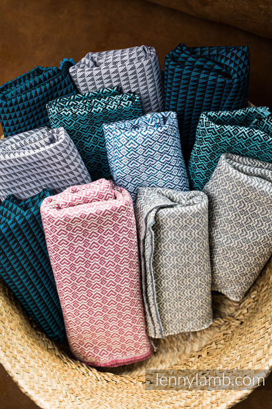 Skrawki materiałów chustowych - tkaniny żakardowe z Kolekcji Basic #babywearing