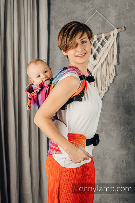 LennyGo Porte-bébé ergonomique, taille toddler, jacquard 100 % coton, RAINBOW LACE SILVER   #babywearing