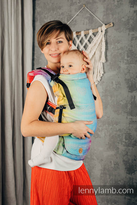 Porte-bébé LennyUpGrade, taille standard, jacquard, 100% coton - RAINBOW LACE SILVER #babywearing