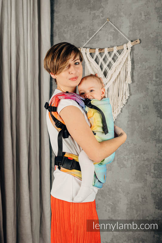 LennyUpGrade Carrier, Standard Size, jacquard weave 100% cotton - RAINBOW LACE SILVER #babywearing