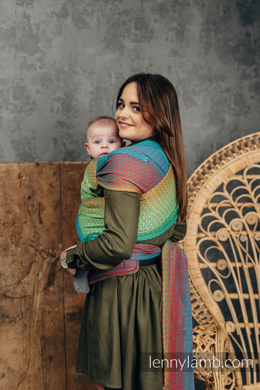 LennyHybrid Half Buckle Carrier, Standard Size, jacquard weave 100% cotton - LITTLELOVE JUNGLE #babywearing