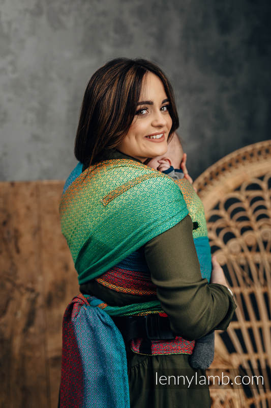 LennyHybrid Half Buckle Carrier, Standard Size, jacquard weave 100% cotton - LITTLE LOVE JUNGLE #babywearing