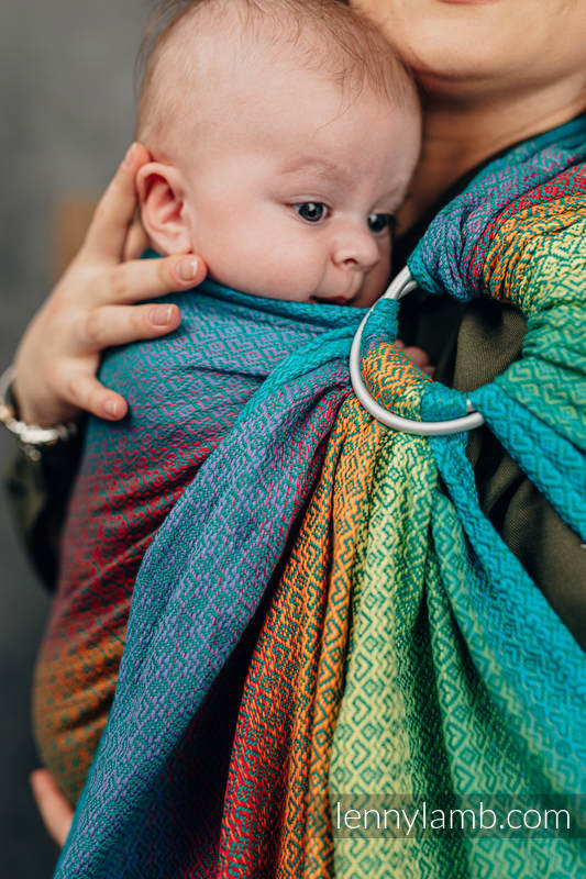 Żakardowa chusta kółkowa do noszenia dzieci, (100% bawełna), ramię bez zakładek - LITTLELOVE DŻUNGLA - standard 1.8m #babywearing