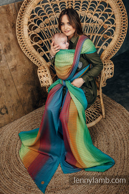 Baby Wrap, Jacquard Weave (100% cotton) - LITTLELOVE JUNGLE - size XS #babywearing