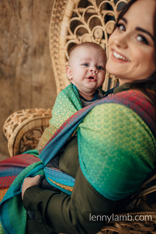 Żakardowa chusta do noszenia dzieci, bawełna - LITTLELOVE DŻUNGLA - rozmiar XL #babywearing