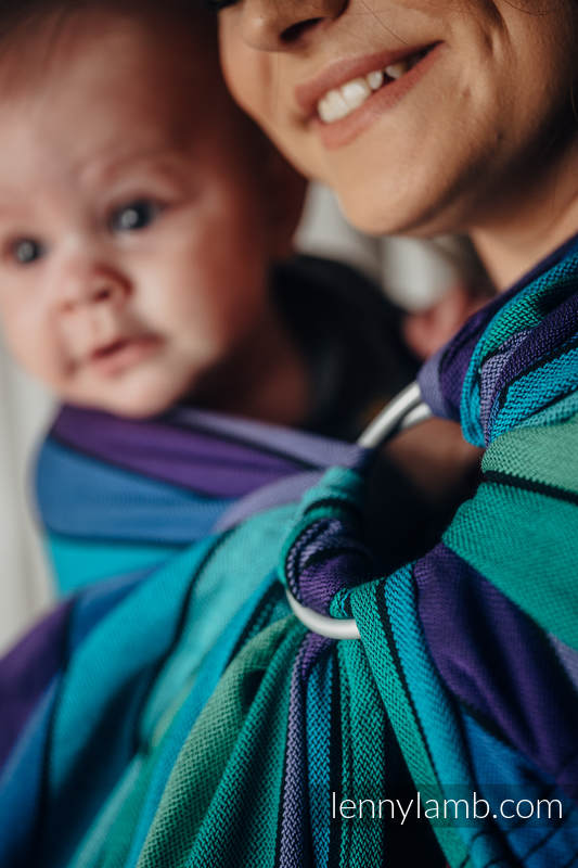Ringsling, Broken twill Weave (100% cotton), with gathered shoulder - PROMENADE - standard 1.8m #babywearing