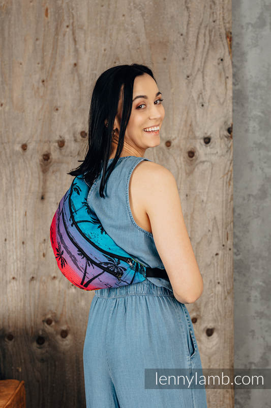 Marsupio portaoggetti Waist Bag in tessuto di fascia, misura large (100% cotone) -  RAINBOW ISLAND  #babywearing
