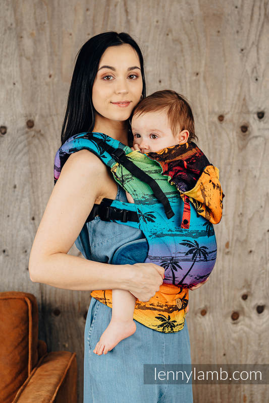 LennyGo Porte-bébé ergonomique, taille bébé, jacquard 100% coton, RAINBOW ISLAND  #babywearing