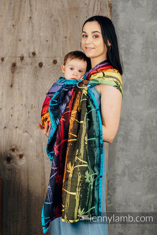 Sling, jacquard (100 % coton) - avec épaule sans plis - RAINBOW ISLAND - standard 1.8m #babywearing