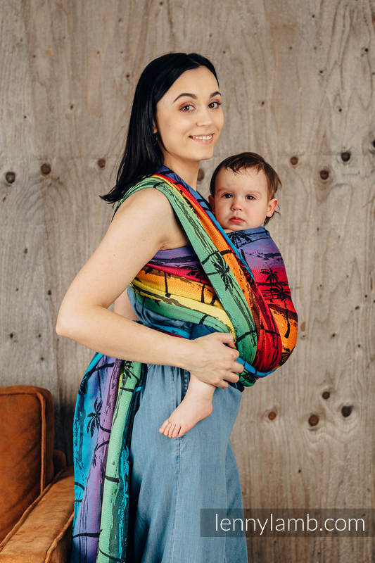 Baby Wrap, Jacquard Weave (100% cotton) - RAINBOW ISLAND - size XL #babywearing