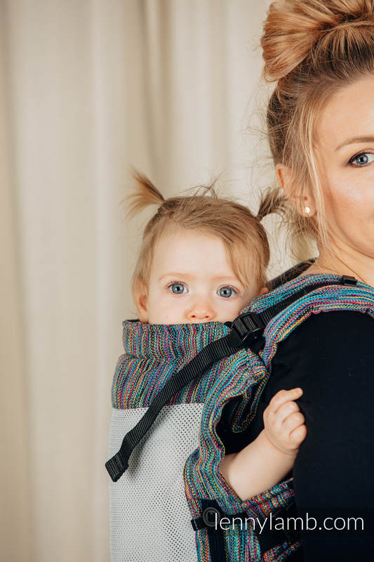 LennyUpGrade Mesh Carrier, Standard Size, jacquard weave (75% cotton, 25% polyester) - COLORFUL WIND  #babywearing