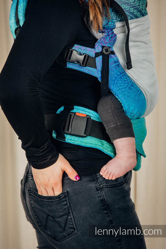 LennyUpGrade Mesh Carrier, Standard Size, jacquard weave (75% cotton, 25% polyester) - PEACOCK'S TAIL - FANTASY  #babywearing