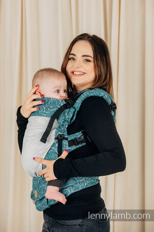 Nosidełko Siatkowe LennyUpGrade z tkaniny żakardowej (75% bawełna, 25% poliester) rozmiar standard - PAISLEY - HABITAT #babywearing