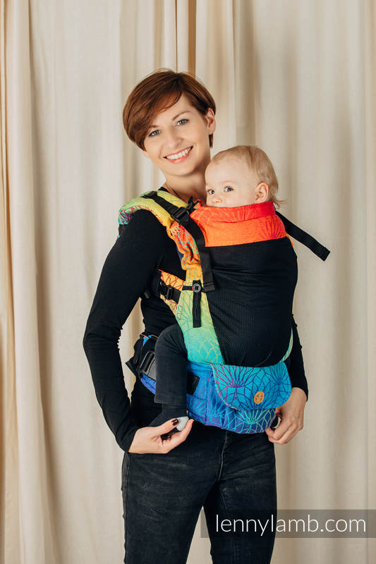 LennyUpGrade Mesh Carrier, Standard Size, jacquard weave (75% cotton, 25% polyester) - RAINBOW LOTUS #babywearing