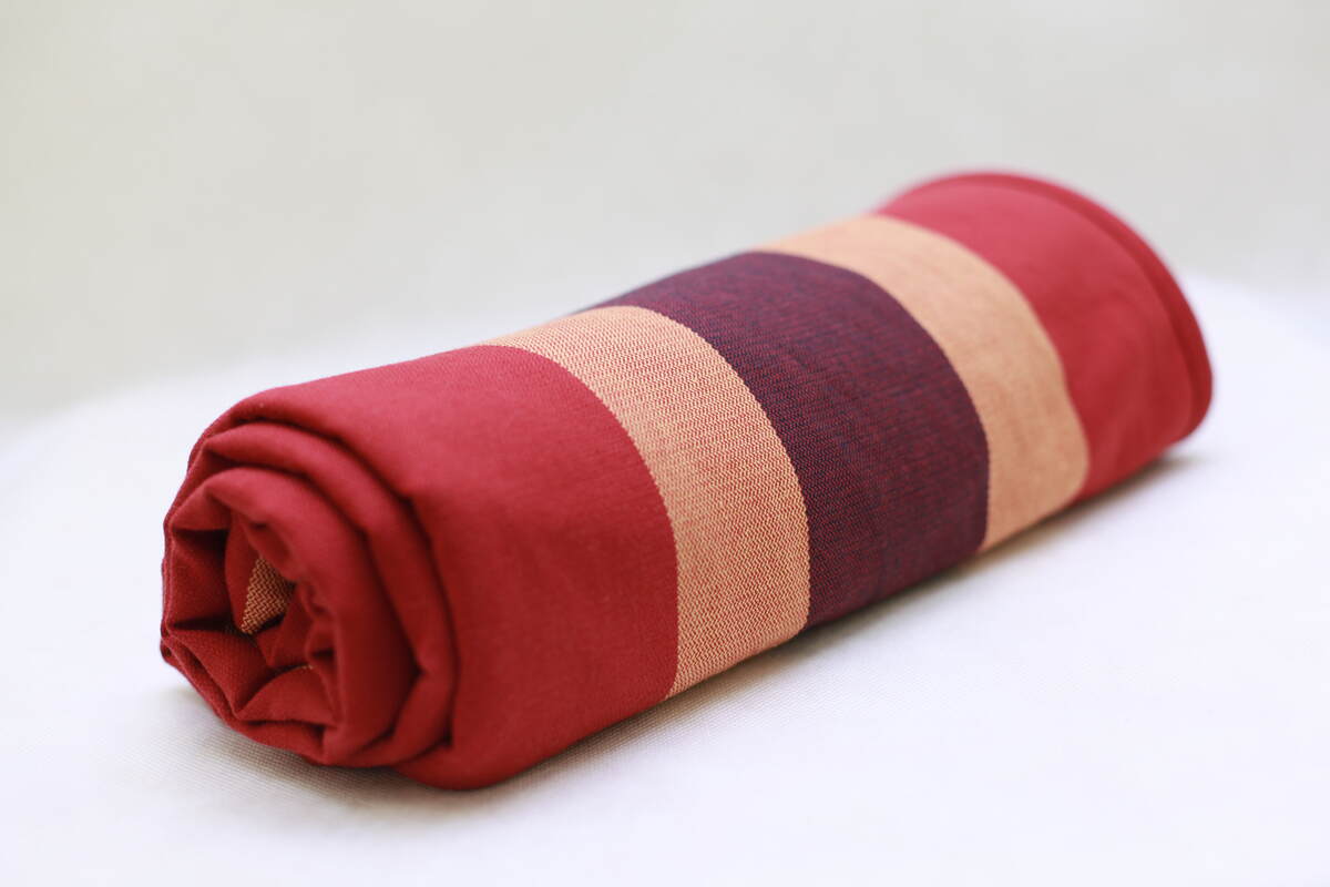 Chusta do noszenia dzieci, tkana splotem skośno-krzyżowym, bawełna z wełną - Klon - rozmiar M #babywearing
