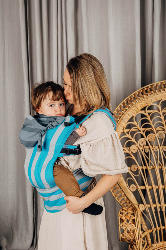 LennyGo Ergonomic Carrier, Toddler Size, broken-twill weave 100% cotton - MISTY MORNING #babywearing