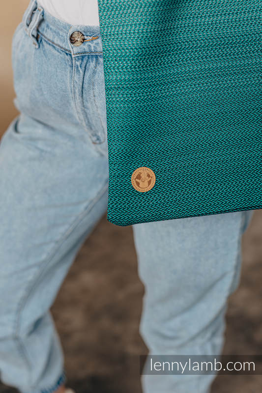 Bolsa de la compra hecho de tejido de fular (100% algodón) - LITTLE HERRINGBONEOMBRE GREEN  #babywearing