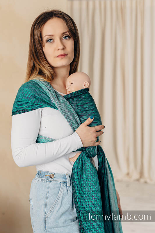 Baby sling for babies with low birthweight, Herringbone Weave, 100% cotton - LITTLE HERRINGBONE OMBRE GREEN - size M #babywearing